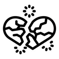 Broken heart splitting apart symbolizing heartbreak vector