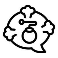 Speech bubble exploding with bomb inside representing angry conversation vector
