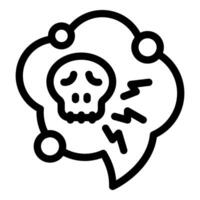 Speech bubble showing skull and lightning bolts for negative thoughts vector