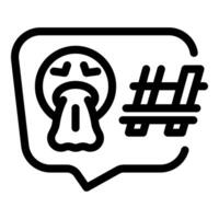 Emoji throwing up with hashtag symbol in speech bubble vector