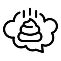 Speech bubble containing a pile of poop expressing negative thoughts vector