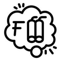 Swiss franc currency symbol exploding with fuses lit inside thought bubble vector