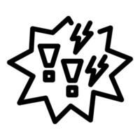Exclamation mark symbol with lightnings displaying warning sign vector