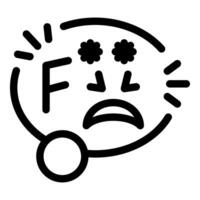 Sad emoji showing f for fail result on test vector