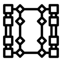Blockchain technology connecting blocks with cryptographic hash function vector
