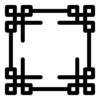 Black square frame with geometric pattern on each corner vector