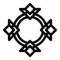 Abstract circular design element with diamond shapes forming a frame vector