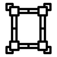 Black outline icon representing a scaffolding structure vector