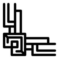 Abstract geometric design element forming a right angle corner vector