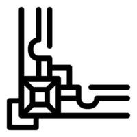 Drainage system with pipes and grate removing water icon vector