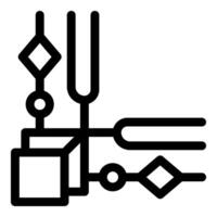 Quantum physics experiment showing vibrating tuning forks and geometric shapes vector