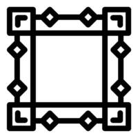 Black outline square frame featuring connected lines and diamonds vector