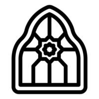 Arabic style window featuring pointed arch and geometric star design vector