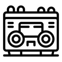 Old audio cassette player playing music icon vector