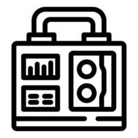 Old audio cassette player showing sound level indicator vector