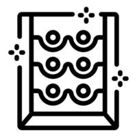 Wine rack storing wine bottles for tasting event line icon vector