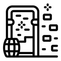 Treasure map showing path to riches with wooden barrel and stone wall vector