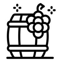 Wine barrel with grapes representing winemaking process icon vector