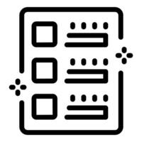 Simple icon of an online survey form being filled out vector
