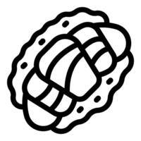 Delicious croissant being served on a plate with sesame seeds for breakfast vector