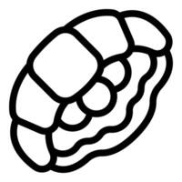 Freshly baked croissant with filling icon showing pastry vector