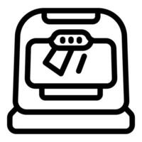 Machine scanning paper with digitalization technology icon vector