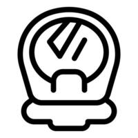 Line icon style vector of a smart home device showing the status of a connected appliance