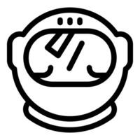 Astronaut helmet front view reflecting light icon vector