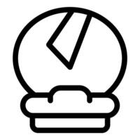 Round wall clock showing almost one o'clock icon vector
