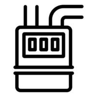 Electric meter measuring power consumption with display showing zero usage vector