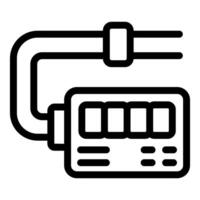 Electric meter measuring power consumption connected with wires vector