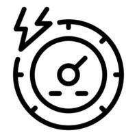 Electric meter measuring energy consumption with lightning bolt icon vector