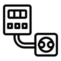 Electrical panel connecting to wall socket with cable vector