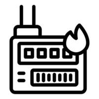 Network firewall burning down showing security breach vector