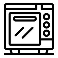 Modern electric oven with timer and temperature settings for baking vector