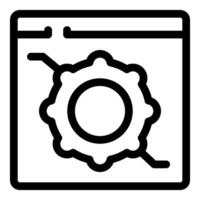 Website development process showing with cogwheel icon vector