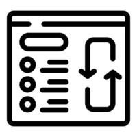 Website showing concept of data synchronization process vector