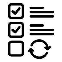 Check mark icon showing concept of approving and updating vector