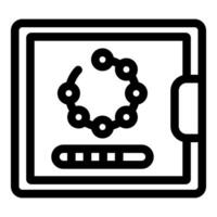 Blockchain technology loading status on tablet screen icon vector