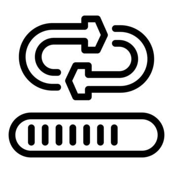 Data transfer icon showing download progress with loading bar vector