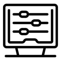 Computer displaying equalizer setting interface icon vector