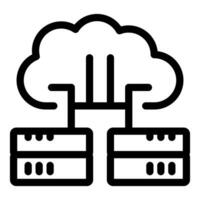Cloud computing connecting two database servers with data sharing vector