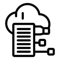 Cloud computing connecting devices with secure data storage icon vector