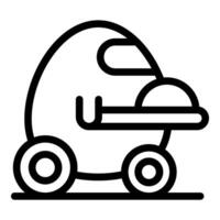Egg shaped delivery robot is moving on wheels vector