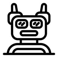 Robot chatbot expressing itself with facial expressions icon vector