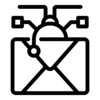 Blockchain sending email message with digital signature icon vector