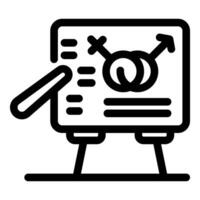 Teacher pointing at whiteboard explaining gender studies vector