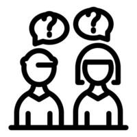 Man and woman thinking with question marks icon vector
