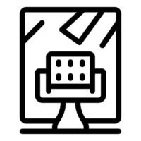 Architect using computer software designing modern building with big windows vector