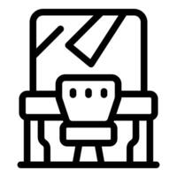 Workplace organization with desk and chair facing monitor vector